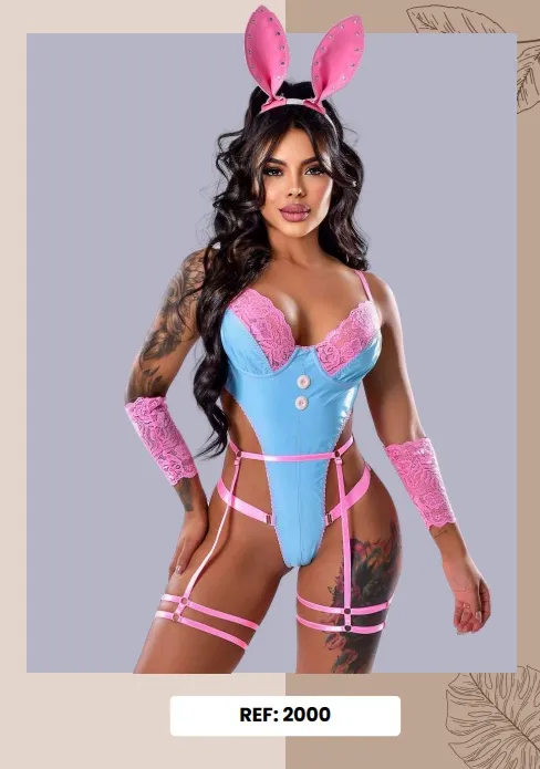 Disfraz de Conejita Latex Pink & Blue Ref. 2000