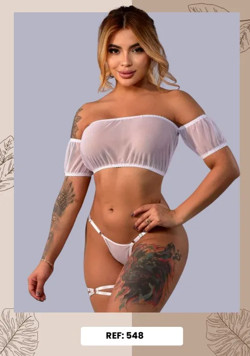 Lencería Intima Blanco Transparente Ref. 548