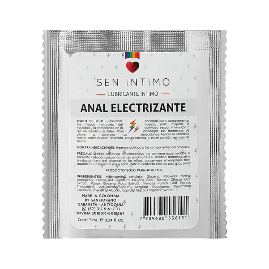 Lubricante Anal Electrizante Sachet 7ml